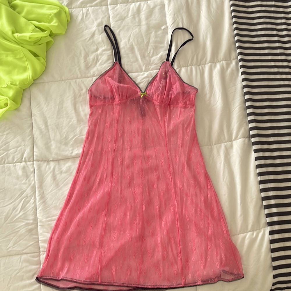 Betsey Johnson Pink Chemise with Adjustable Straps